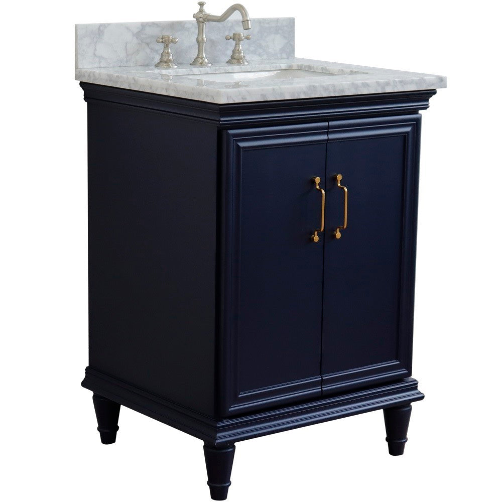 Bellaterra 25" Wood Single Vanity w/ Counter Top and Sink 400800-25-BU-WMR (Blue)