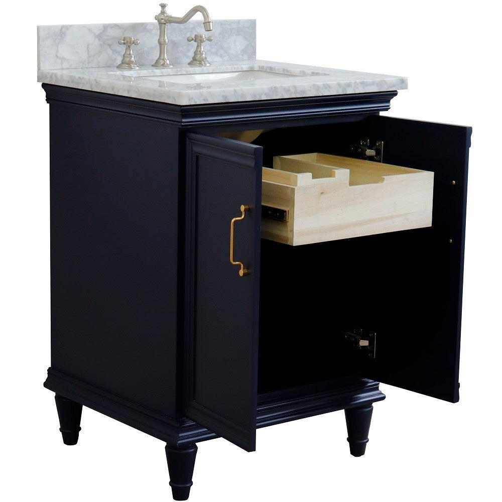 Bellaterra 25" Wood Single Vanity w/ Counter Top and Sink 400800-25-BU-WMR (Blue)