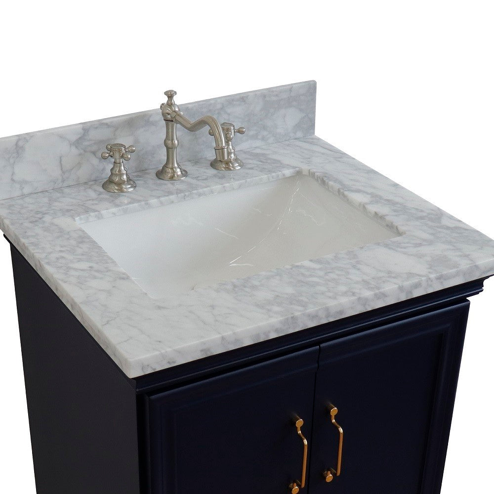 Bellaterra 25" Wood Single Vanity w/ Counter Top and Sink 400800-25-BU-WMR (Blue)