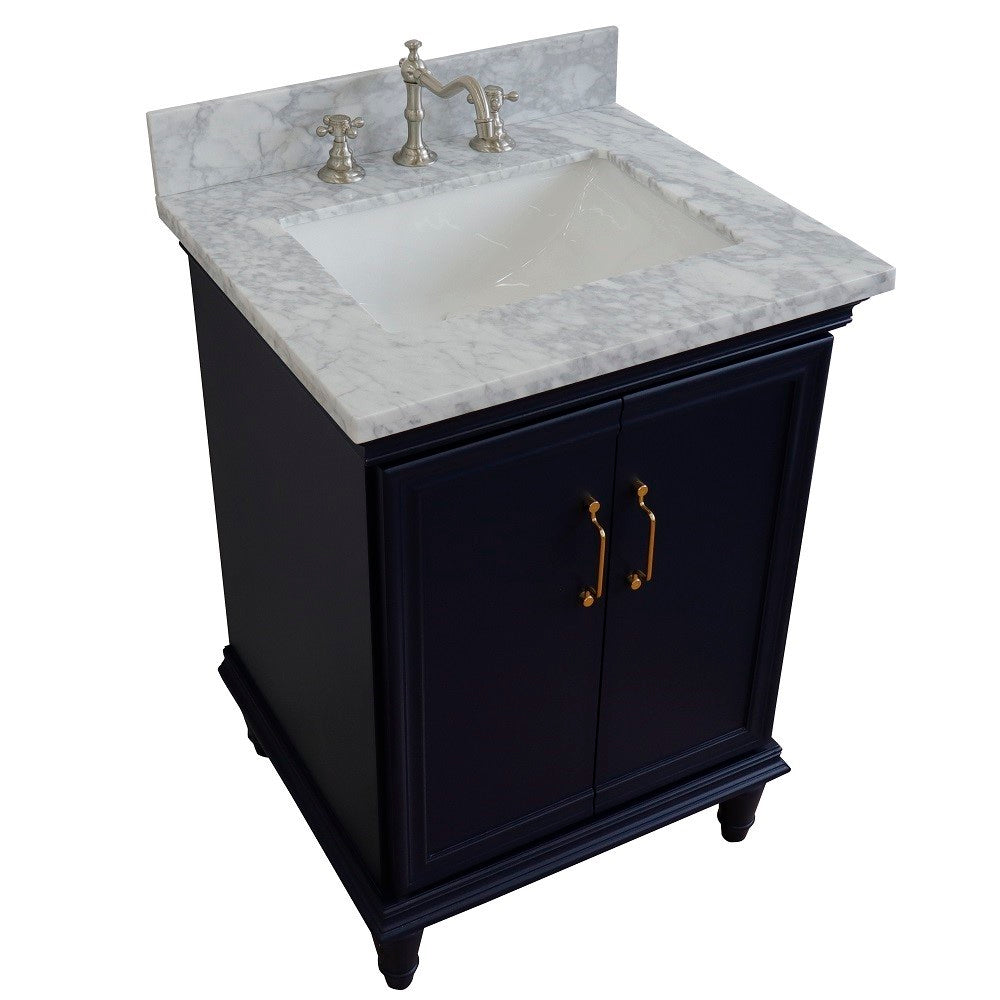 Bellaterra 25" Wood Single Vanity w/ Counter Top and Sink 400800-25-BU-WMR (Blue)