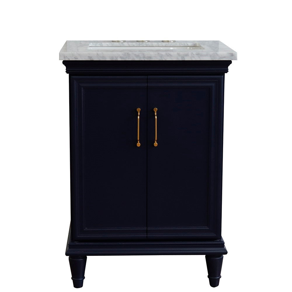 Bellaterra 25" Wood Single Vanity w/ Counter Top and Sink 400800-25-BU-WMR (Blue)