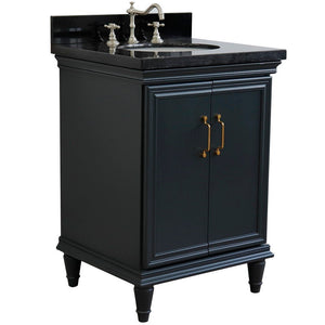 Bellaterra 25" Wood Single Vanity w/ Counter Top and Sink 400800-25-DG-BGO (Dark Gray)