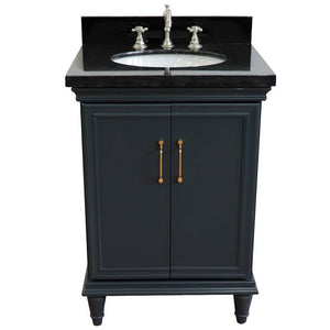 Bellaterra 25" Wood Single Vanity w/ Counter Top and Sink 400800-25-DG-BGO (Dark Gray)