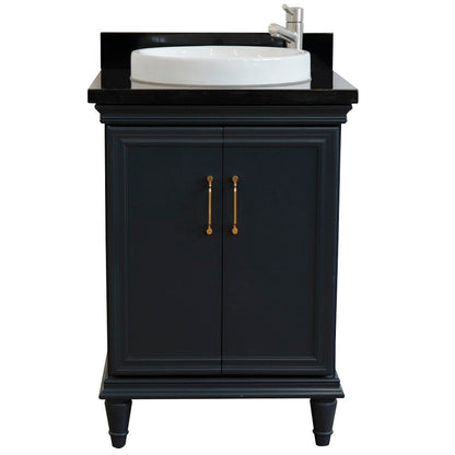 Bellaterra 25" Wood Single Vanity w/ Counter Top and Sink 400800-25-DG-BGRD (Dark Gray)