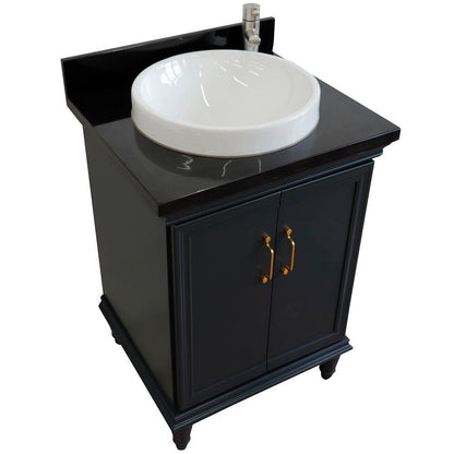 Bellaterra 25" Wood Single Vanity w/ Counter Top and Sink 400800-25-DG-BGRD (Dark Gray)