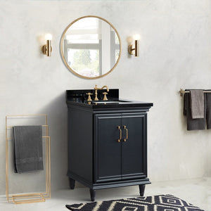 Bellaterra 25" Wood Single Vanity w/ Counter Top and Sink 400800-25-DG-BGR (Dark Gray)