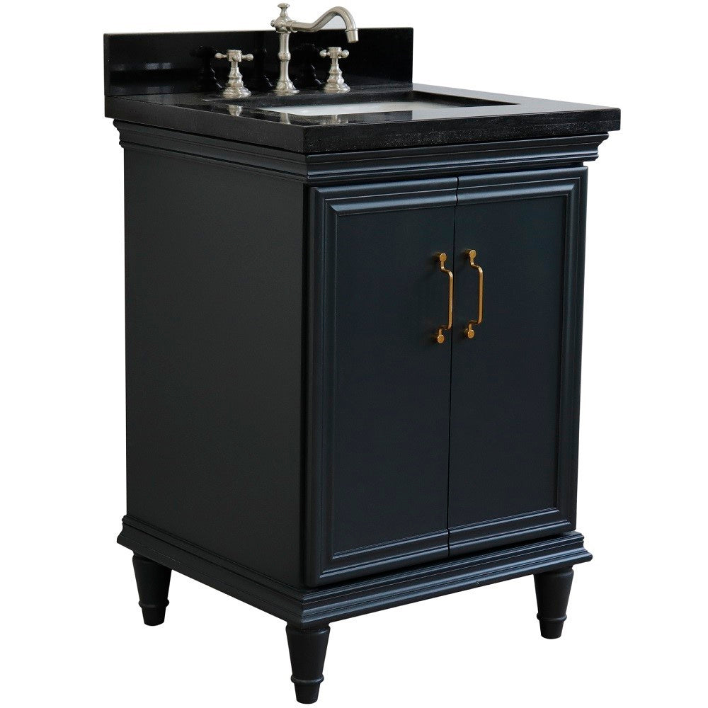 Bellaterra 25" Wood Single Vanity w/ Counter Top and Sink 400800-25-DG-BGR (Dark Gray)