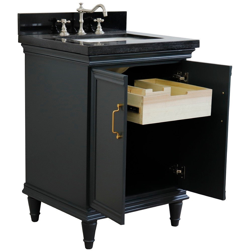 Bellaterra 25" Wood Single Vanity w/ Counter Top and Sink 400800-25-DG-BGR (Dark Gray)