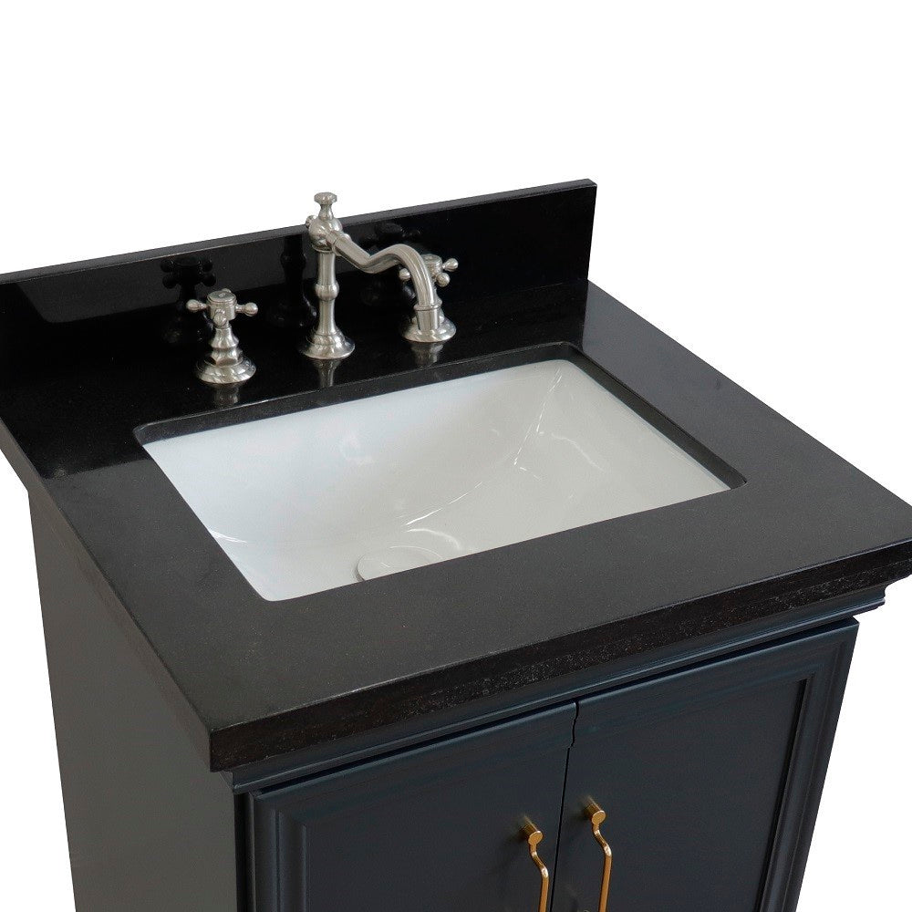 Bellaterra 25" Wood Single Vanity w/ Counter Top and Sink 400800-25-DG-BGR (Dark Gray)