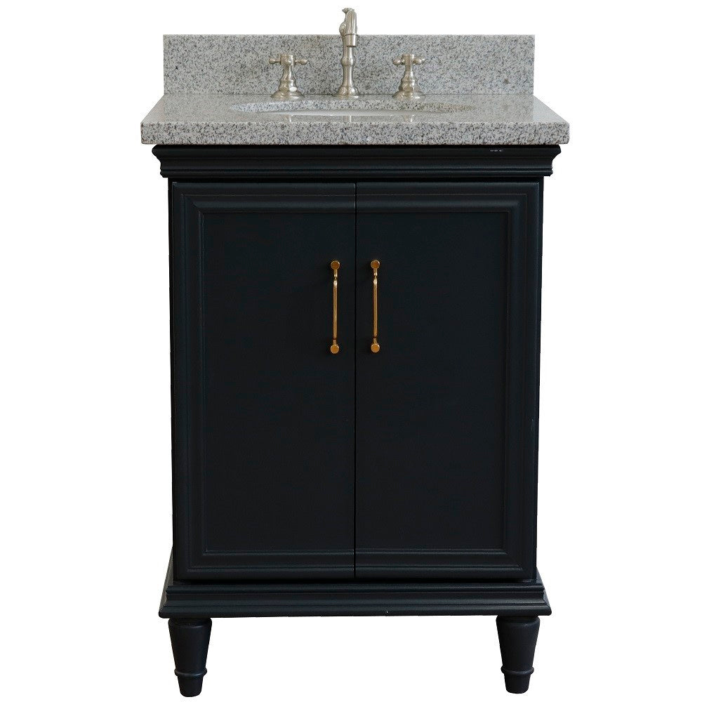 Bellaterra 25" Wood Single Vanity w/ Counter Top and Sink 400800-25-DG-GYO (Dark Gray)