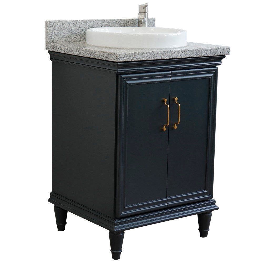 Bellaterra 25" Wood Single Vanity w/ Counter Top and Sink 400800-25-DG-GYRD (Dark Gray)