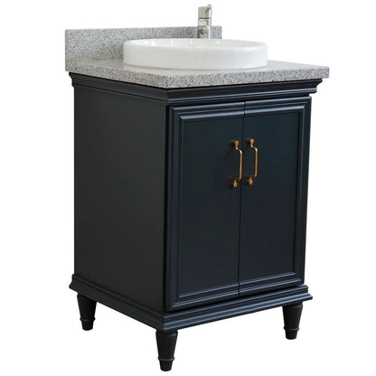 Bellaterra 25" Wood Single Vanity w/ Counter Top and Sink 400800-25-DG-GYRD (Dark Gray)