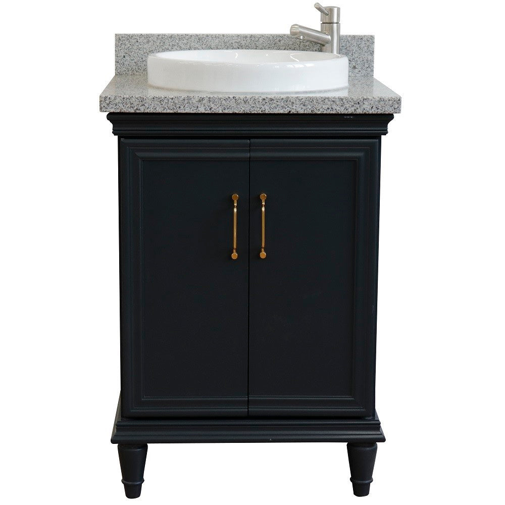 Bellaterra 25" Wood Single Vanity w/ Counter Top and Sink 400800-25-DG-GYRD (Dark Gray)