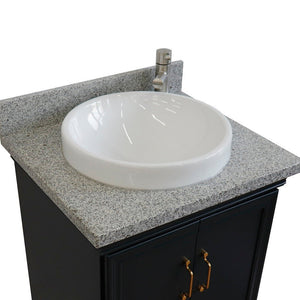Bellaterra 25" Wood Single Vanity w/ Counter Top and Sink 400800-25-DG-GYRD (Dark Gray)