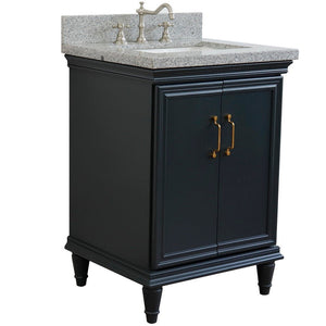 Bellaterra 25" Wood Single Vanity w/ Counter Top and Sink 400800-25-DG-GYR (Dark Gray)