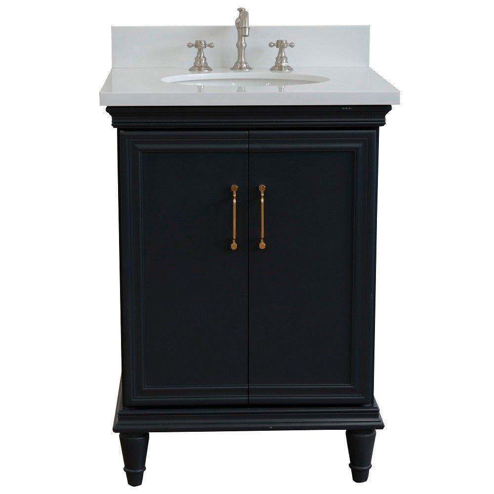 Bellaterra 25" Wood Single Vanity w/ Counter Top and Sink 400800-25-DG-WEO (Dark Gray)