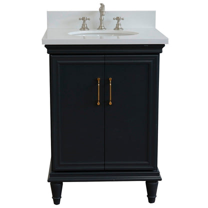 Bellaterra 25" Wood Single Vanity w/ Counter Top and Sink 400800-25-DG-WEO (Dark Gray)