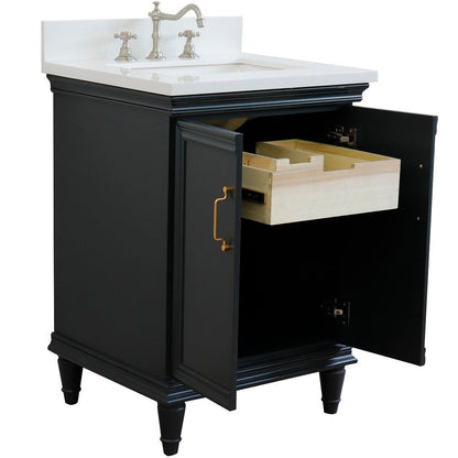 Bellaterra 25" Wood Single Vanity w/ Counter Top and Sink 400800-25-DG-WER (Dark Gray)