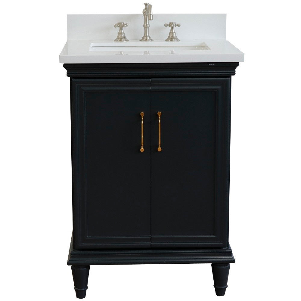 Bellaterra 25" Wood Single Vanity w/ Counter Top and Sink 400800-25-DG-WER (Dark Gray)