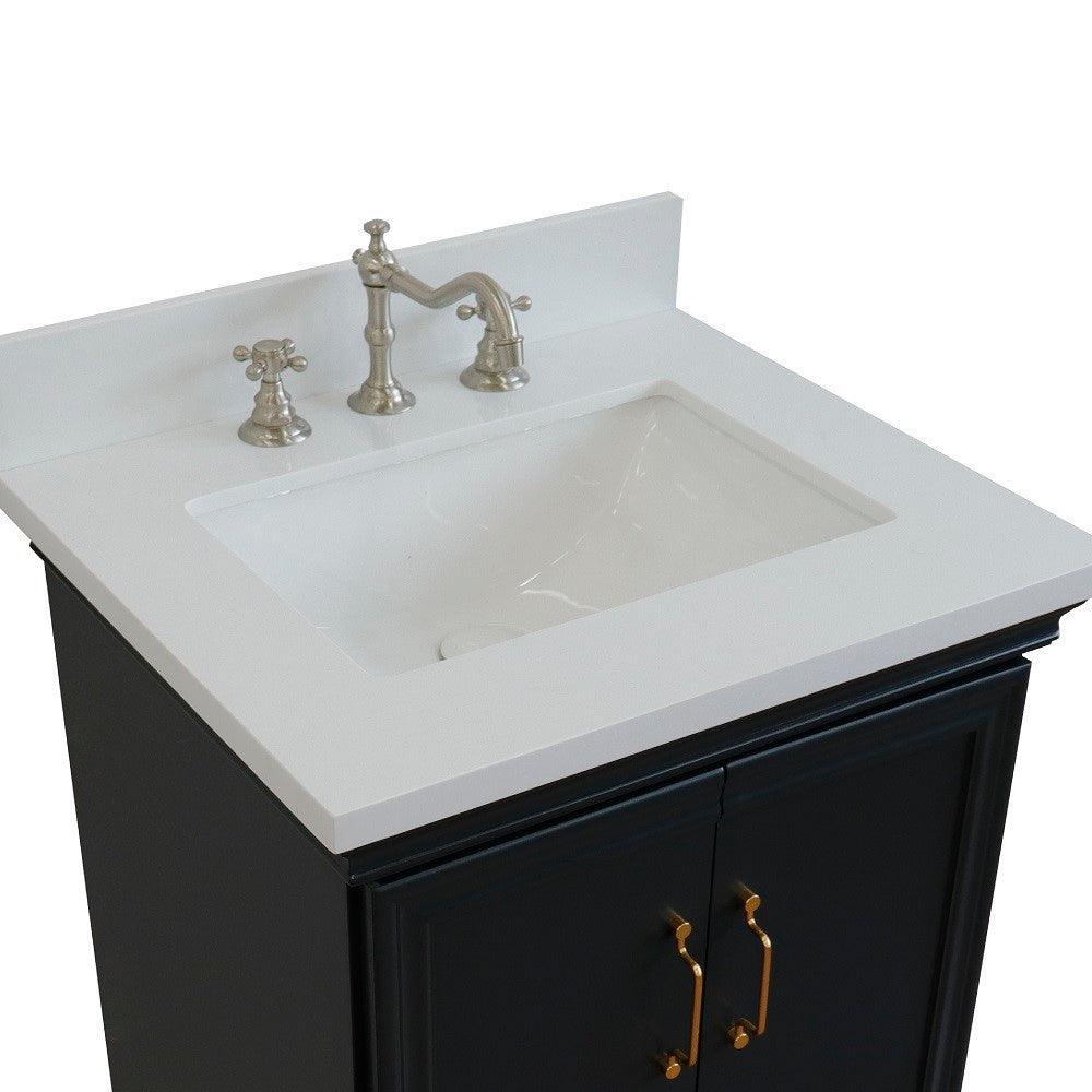 Bellaterra 25" Wood Single Vanity w/ Counter Top and Sink 400800-25-DG-WER (Dark Gray)