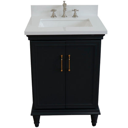 Bellaterra 25" Wood Single Vanity w/ Counter Top and Sink 400800-25-DG-WER (Dark Gray)