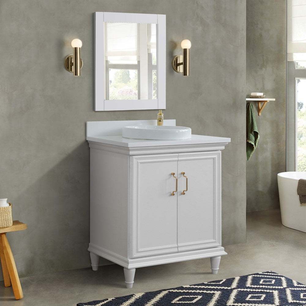 Bellaterra White 31" Wood Single Vanity w/ Counter Top and Sink 400800-31-WH