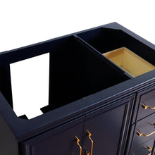 Load image into Gallery viewer, Bellaterra 400800-36L-R 36&quot; Single Vanity - Cabinet Only - Blue / Left Door, Top View