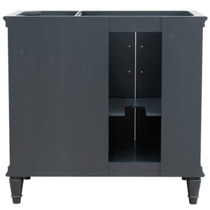 Bellaterra 400800-36L-R 36" Single Vanity - Cabinet Only - Dark Gray / Left Door, Backside