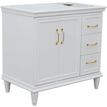 Load image into Gallery viewer, Bellaterra 400800-36L-R 36&quot; Single Vanity - Cabinet Only - White / Left Door, Front 