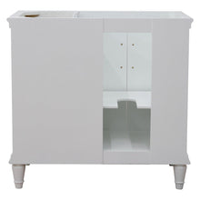 Load image into Gallery viewer, Bellaterra 400800-36L-R 36&quot; Single Vanity - Cabinet Only - White / Left Door, Backside View
