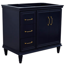 Load image into Gallery viewer, Bellaterra 400800-36L-R 36&quot; Single Vanity - Cabinet Only - Blue / Right Door, Front