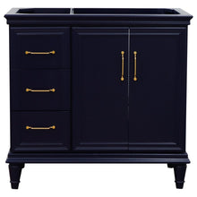Load image into Gallery viewer, Bellaterra 400800-36L-R 36&quot; Single Vanity - Cabinet Only - Blue / Right Door, Front View
