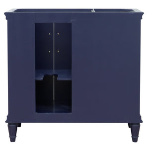 Bellaterra 400800-36L-R 36" Single Vanity - Cabinet Only - Blue / Right Door, Backside