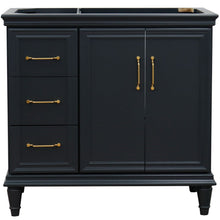 Load image into Gallery viewer, Bellaterra 400800-36L-R 36&quot; Single Vanity - Cabinet Only - Dark Gray / Right Door, Front
