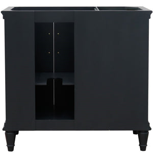 Bellaterra 400800-36L-R 36" Single Vanity - Cabinet Only - Dark Gray / Right Door, Backside