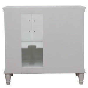 Bellaterra 400800-36L-R 36" Single Vanity - Cabinet Only - White / Right Door, Backside