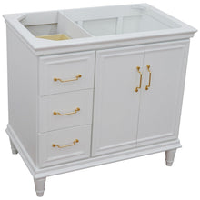 Load image into Gallery viewer, Bellaterra 400800-36L-R 36&quot; Single Vanity - Cabinet Only - White / Right Door, Front 