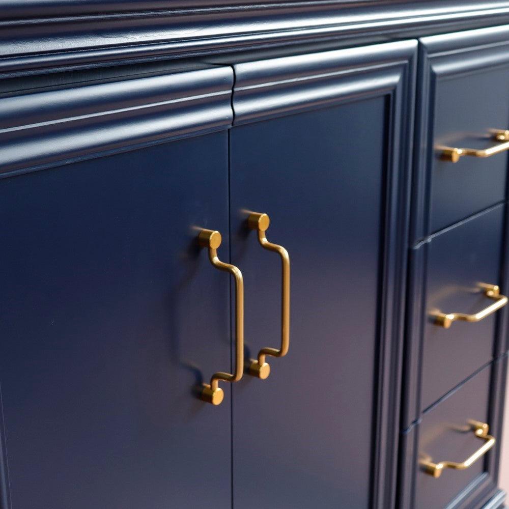 Bellaterra Blue 37" Single Vanity w/ Counter Top and Left Sink-Left Door 400800-37L-BU-BGOL