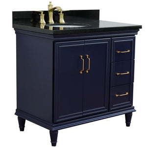 Bellaterra Blue 37" Single Vanity w/ Counter Top and Left Sink-Left Door 400800-37L-BU-BGOL