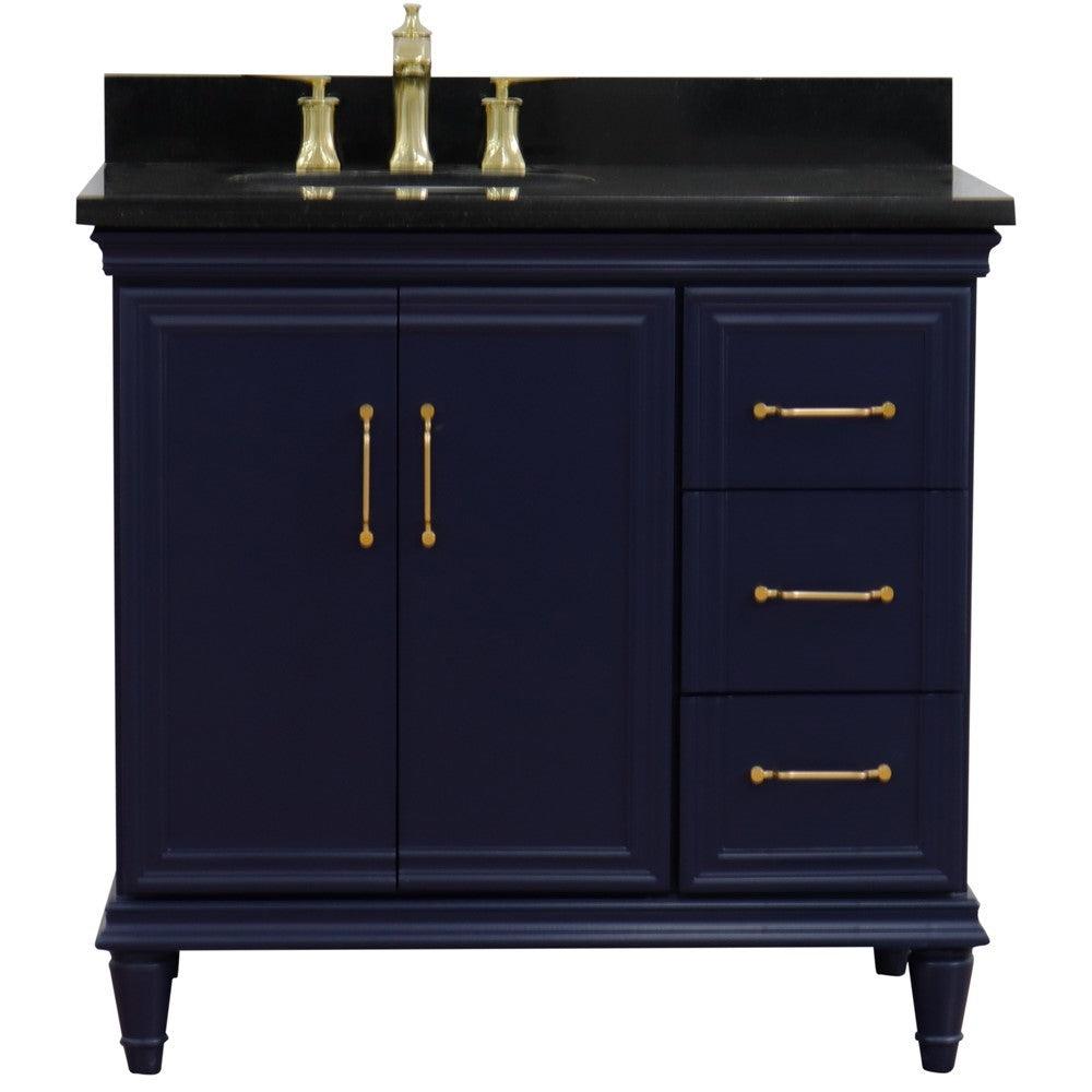 Bellaterra Blue 37" Single Vanity w/ Counter Top and Left Sink-Left Door 400800-37L-BU-BGOL