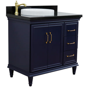 Bellaterra Blue 37" Single Vanity w/ Counter Top and Left Sink-Left Door 400800-37L-BU-BGRDL