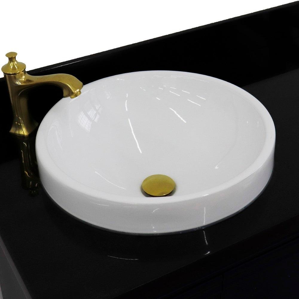 Bellaterra Blue 37" Single Vanity w/ Counter Top and Left Sink-Left Door 400800-37L-BU-BGRDL