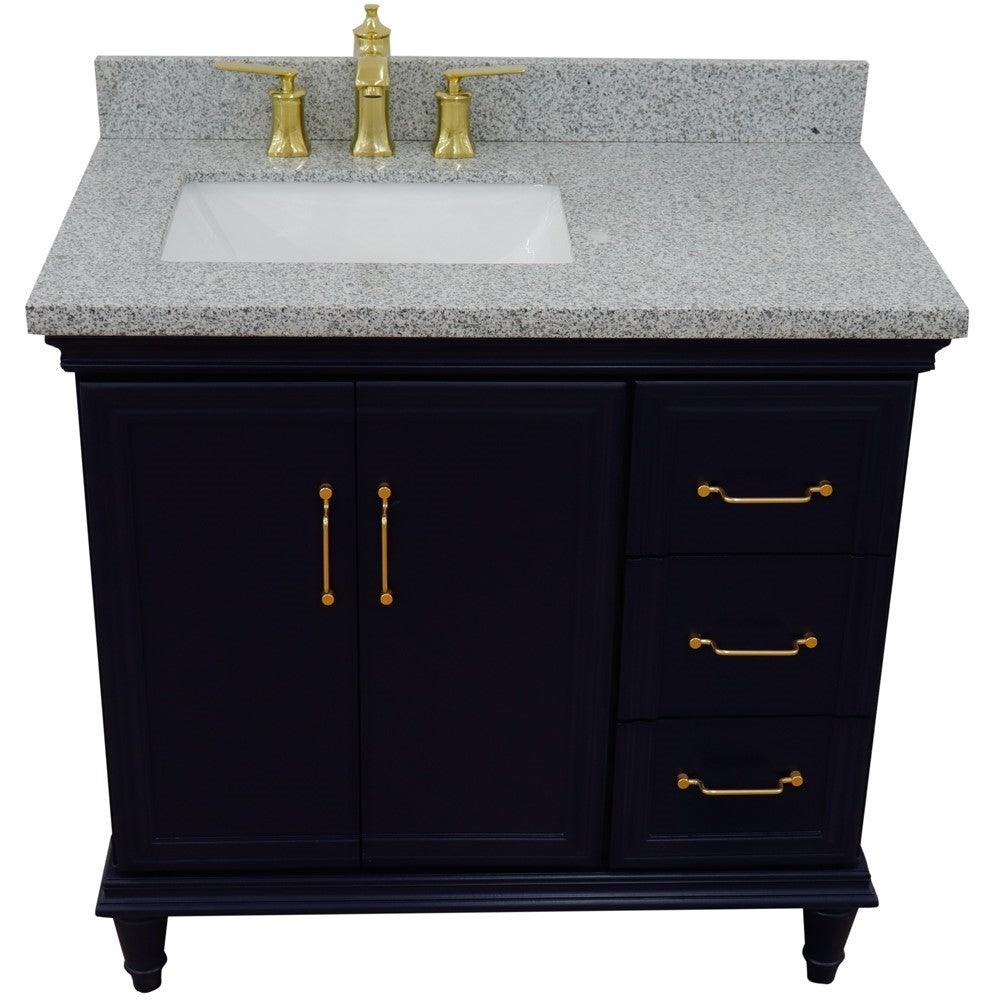 Bellaterra Blue 37" Single Vanity w/ Counter Top and Left Sink-Left Door 400800-37L-BU-GYRL