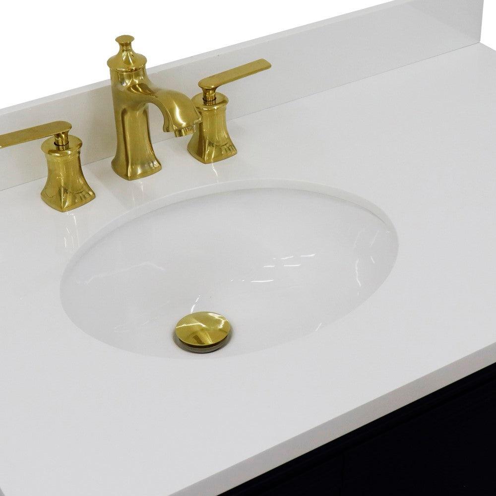 Bellaterra Blue 37" Single Vanity w/ Counter Top and Left Sink-Left Door 400800-37L-BU-WEOL