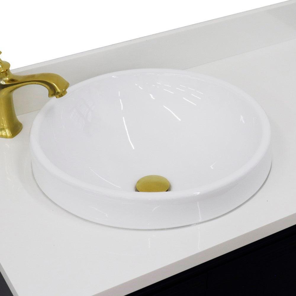 Bellaterra Blue 37" Single Vanity w/ Counter Top and Left Sink-Left Door 400800-37L-BU-WERDL