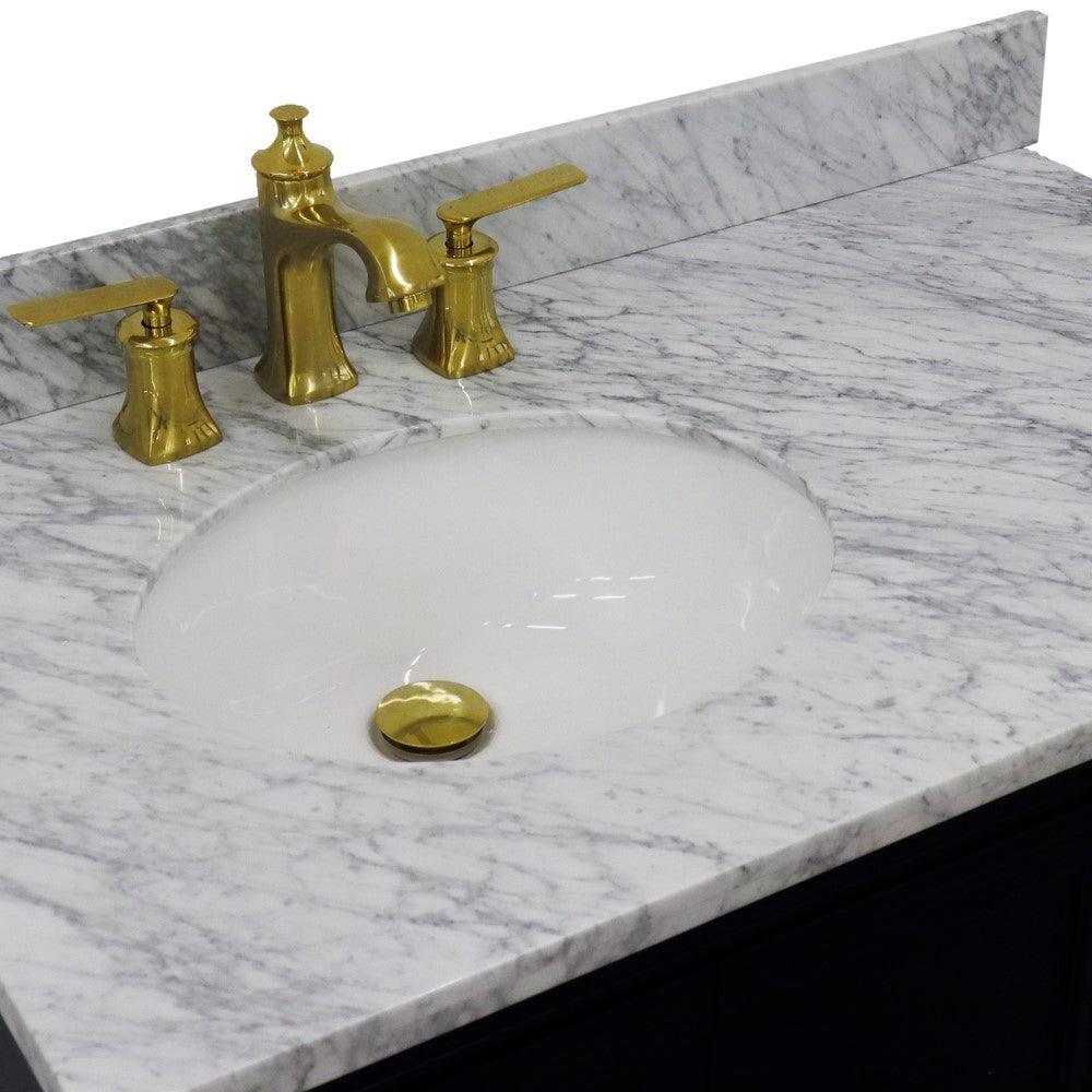Bellaterra Blue 37" Single Vanity w/ Counter Top and Left Sink-Left Door 400800-37L-BU-WMOL