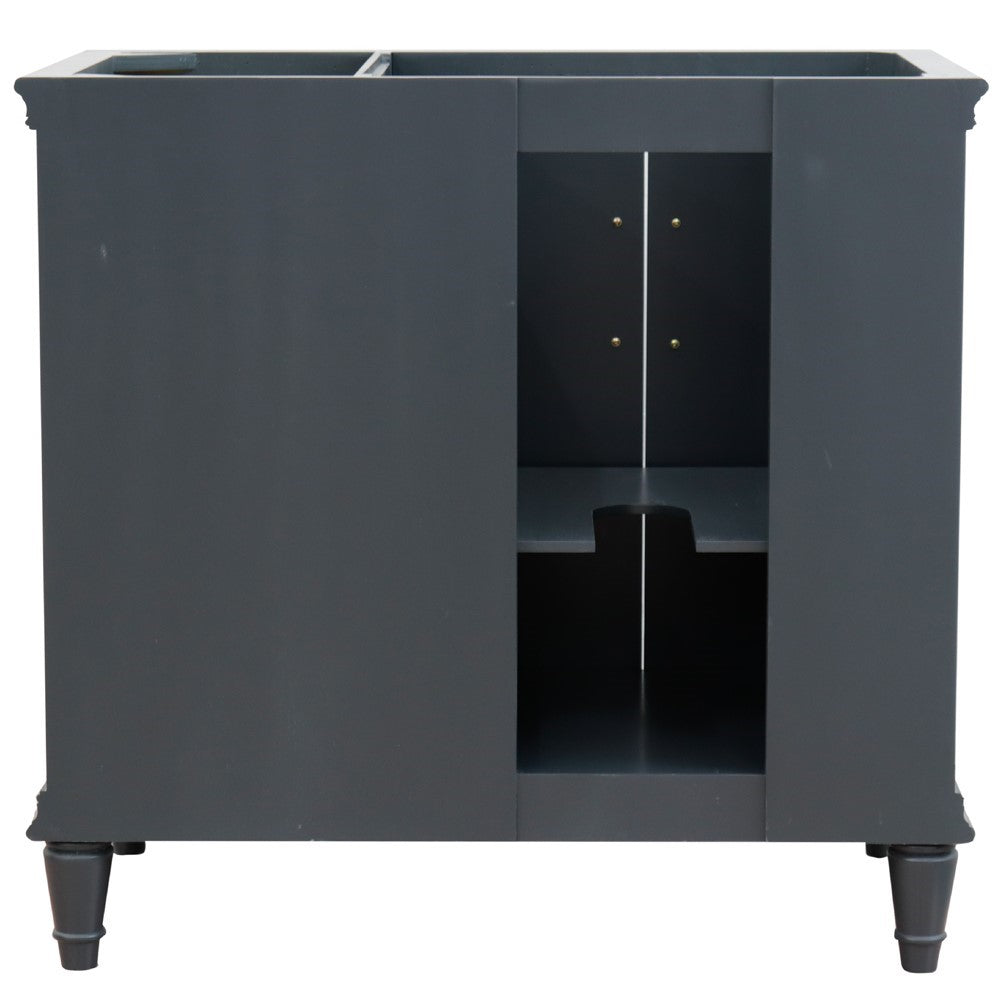 Bellaterra Dark Gray 37" Single Vanity w/ Counter Top and Left Sink-Left Door 400800-37L-DG-BGOL