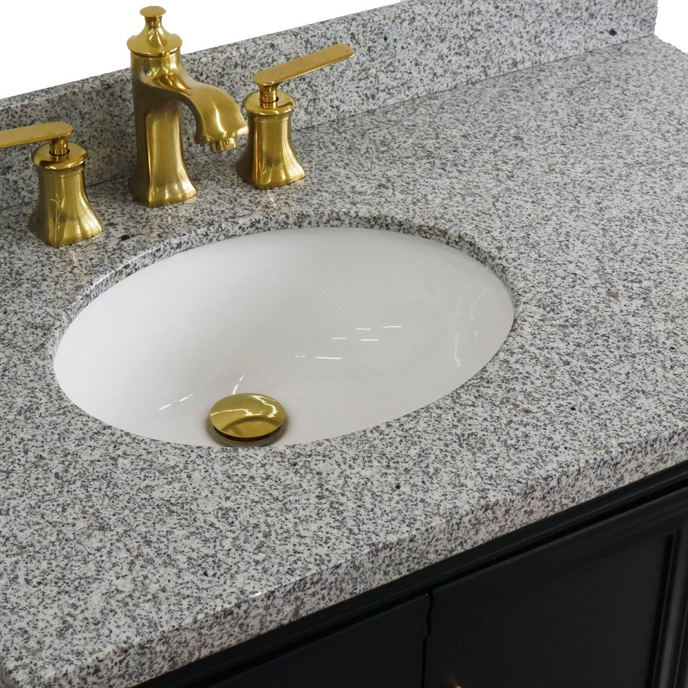 Bellaterra Dark Gray 37" Single Vanity w/ Counter Top and Left Sink-Left Door 400800-37L-DG-GYOL