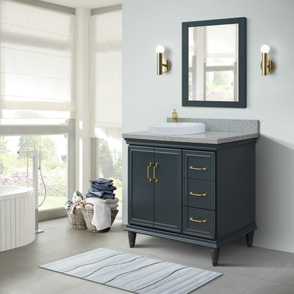 Bellaterra Dark Gray 37" Single Vanity w/ Counter Top and Left Sink-Left Door 400800-37L-DG-GYRDL