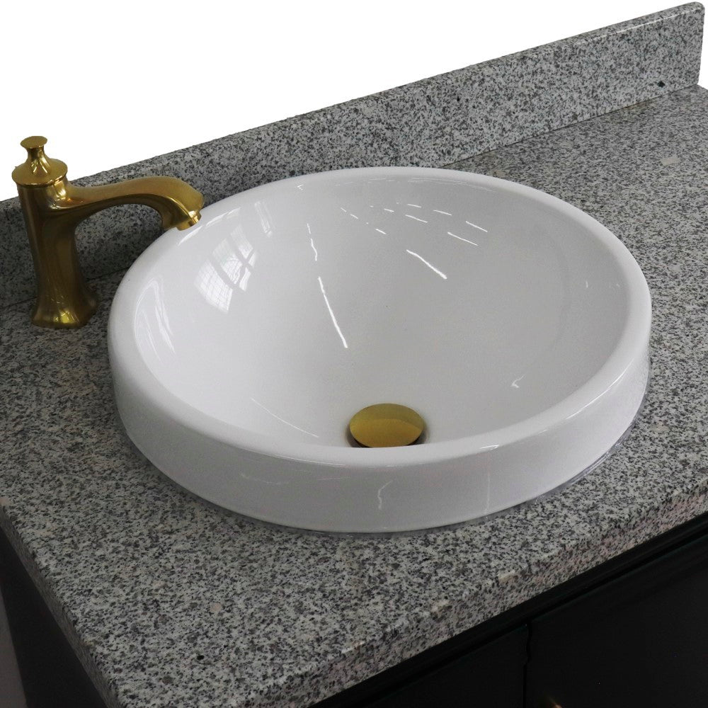 Bellaterra Dark Gray 37" Single Vanity w/ Counter Top and Left Sink-Left Door 400800-37L-DG-GYRDL